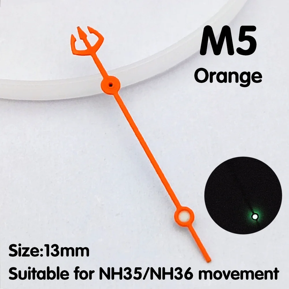 Watch Hands NH35 Hands Trident Seconds Hand C3 Grade Luminous Suitable for NH34/NH35/NH36 Movement Watch Replacement Parts watch accessories