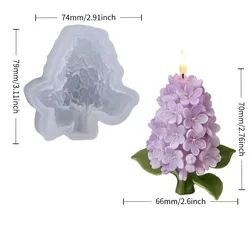 Lilac Bouquet Candle Mold - One - Shot, Non - Stick, Exquisite Floral Fragrance, Ideal for Home Décor and Craft Fairs (Lilac)