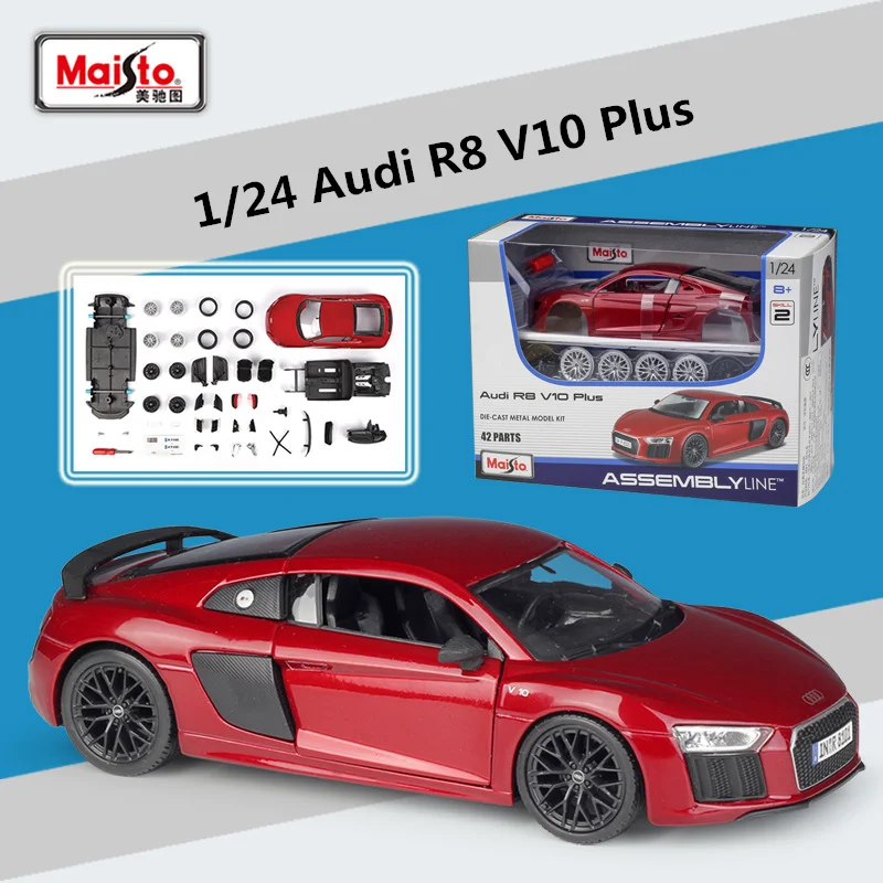 

Maisto Assembly Version 1:24 Audi R8 V10 Plus Alloy Sports Car Model Diecasts Metal Toy Race Car Model Simulation Childrens Gift