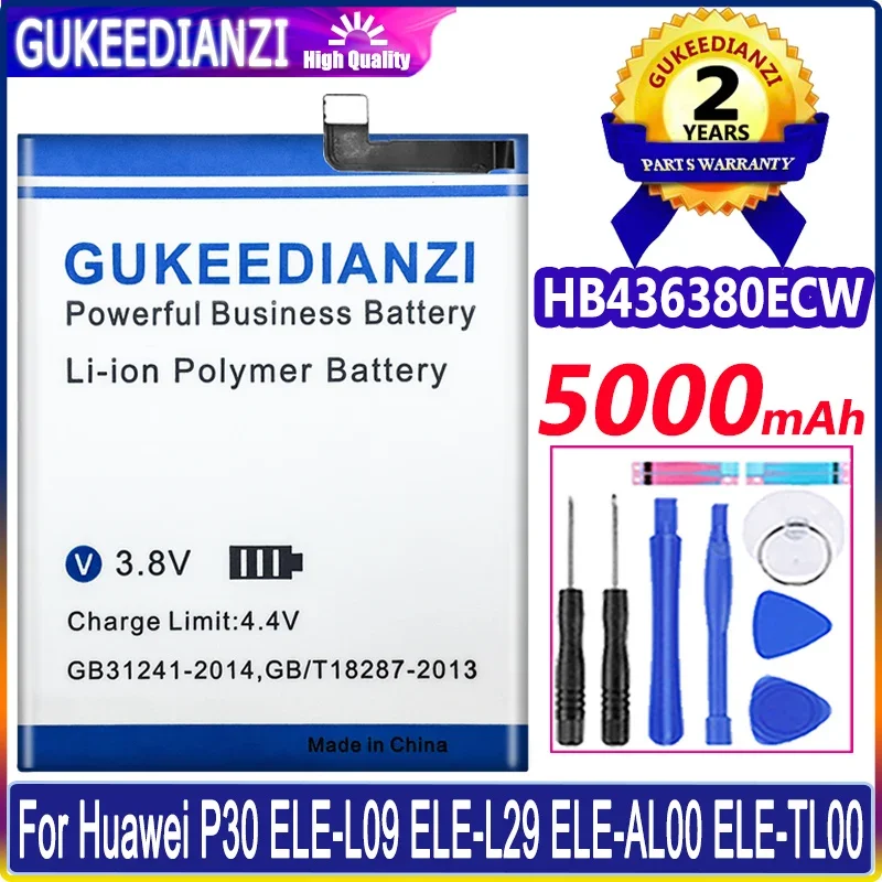 

Для Huawei HB436380ECW 5000 мАч аккумулятор для HUAWEI P30 ELE-L09 ELE-L29 ELE-AL00 ELE-TL00 Мобильный телефон батареи + Инструменты