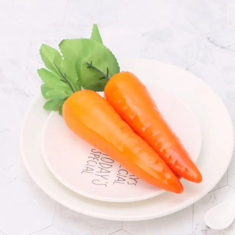 Food Model Food Photography Props Kitchen Food Toys Vegetable Ornaments Lifelike Artificial Cucumber, eggplant, and carrot Fake Vegetable Photo Props Home Kitchen Decoration Kids Teaching Toy