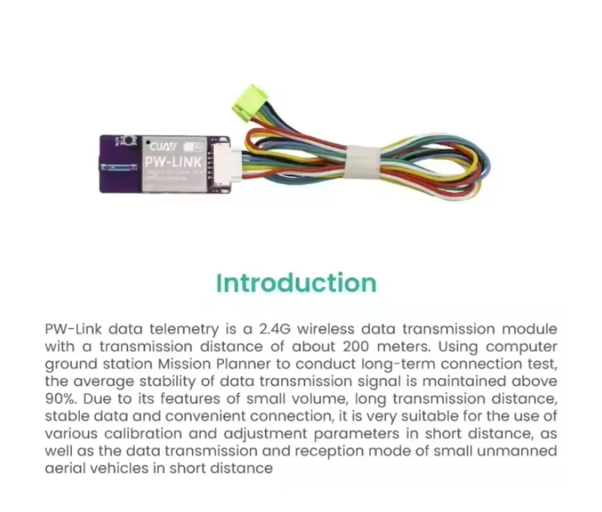 CUAV PW-LINK Wifi Telemetry Module With Internal Antenna High-Speed Data Transmission for PIX FPV PIXHACK PIXHAWK Controller thumbnail 6