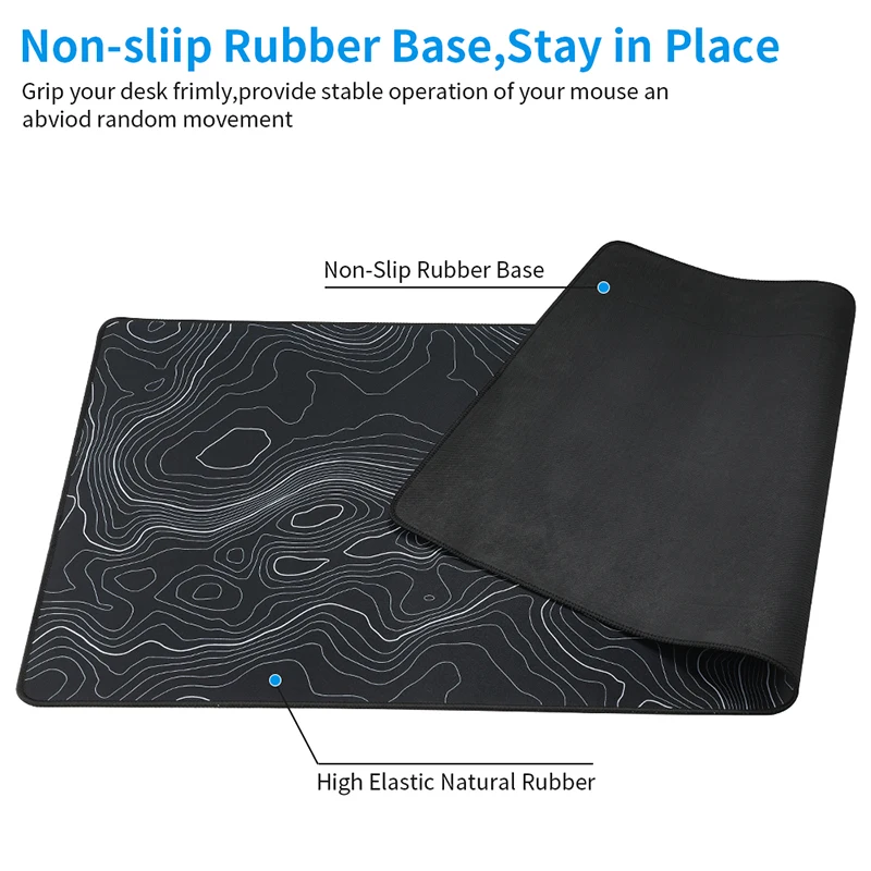 Gaming Mousepad Mouse Pad Computer Desk Mat Non-Slip Rubber Stitched Edge Gaming Mousepad