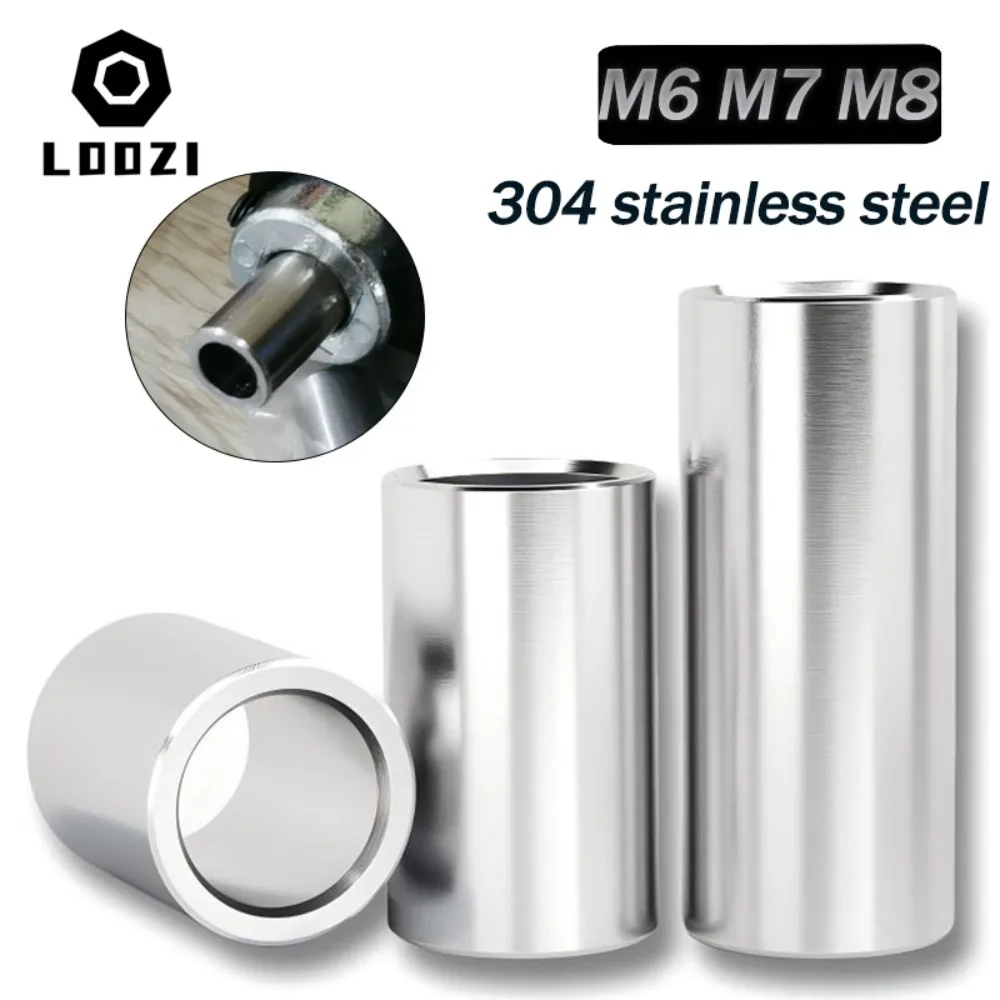 304 Stainless Steel Unthreaded Standoff Spacer M6 M7 M8 Bushing Washer Round Hollow Gasket Sleeve Length 2 3 4 5 6 7~ 35 40mm