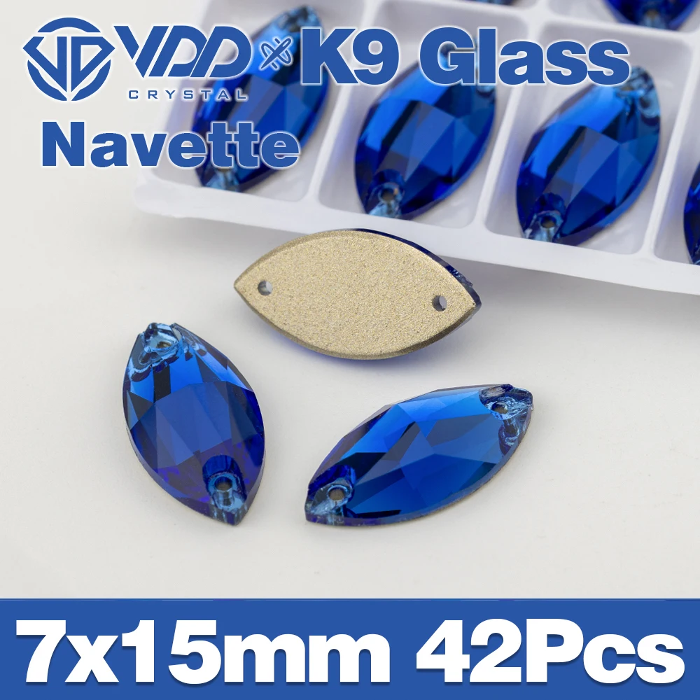 VDD S118 Saphir-Fase, hochwertiges K9-Glas, zum Aufnähen, Strasssteine, Kristallnähen, flache Rückseite, Steine für Kleidung, Hochzeitskleid – Detail 21