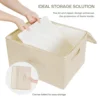Clothes Storage Bins with Zipper Lid with Handles Foldable Lidded Cotton Linen Fabric Cube Basket Closet Organizer Container Box 3
