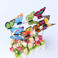 10pcs Colorful Butterfly Stakes, 3D Artificial Butterfly Decor, Garden & Patio Decor, Random Pattern 4