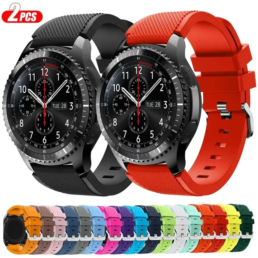 Set of 2 Premium Silicone Watch Bands (20mm/22mm) - Versatile and Durable Replacement Straps