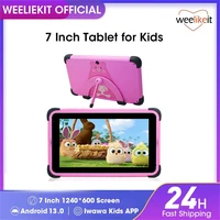 weelikeit 7 Inch Kids Tablets Android 13 1024*600 HD Ouad Core Dual Wifi 2GB 32GB Children Tablet for Kids Study with Holder 1