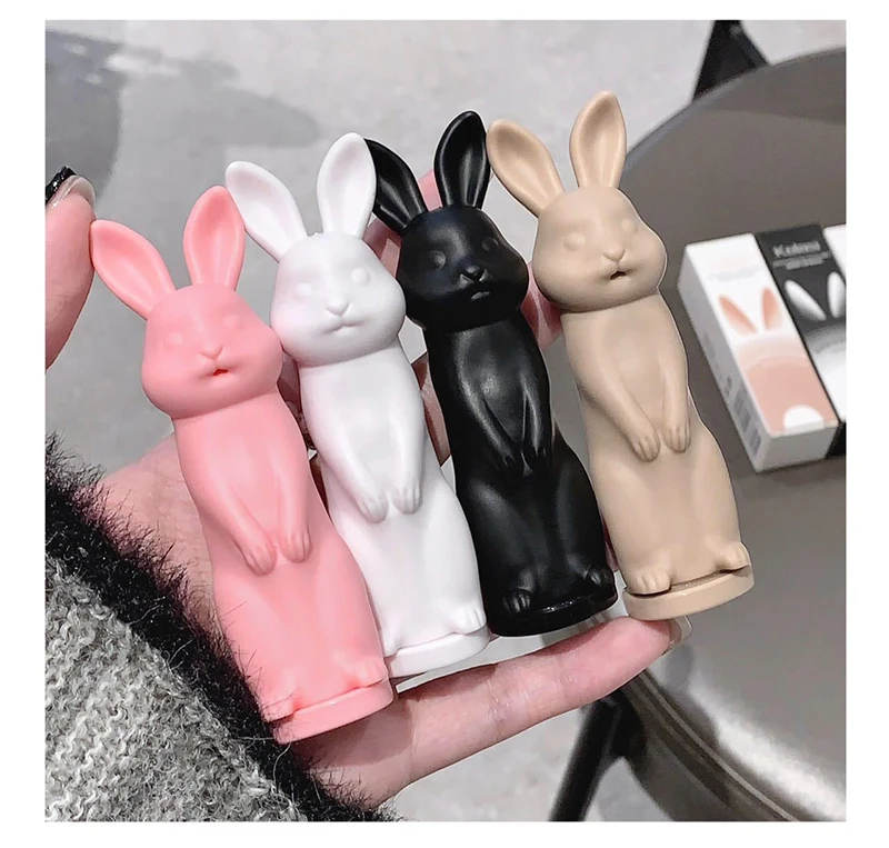 Description Picture 2 of itemRabbit Black Lip Balm Gloss Not Dryness Peach Transparent Lip Tint Moisturizing Lips Makeup Base Children's Lipsticks For Girls