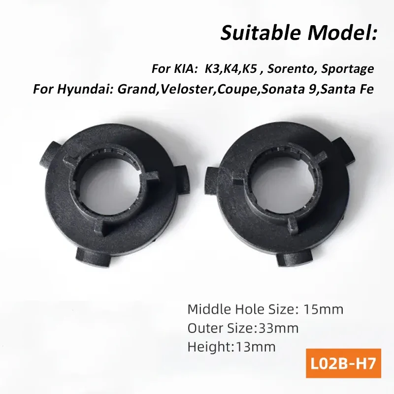 

h7 Adapter L02B for installation of LED lamps in KIA,K3,K5,Sorento,Sportage,For Hyundai Grand,Velotser,Sonata 9,Santa fe 2 pcs