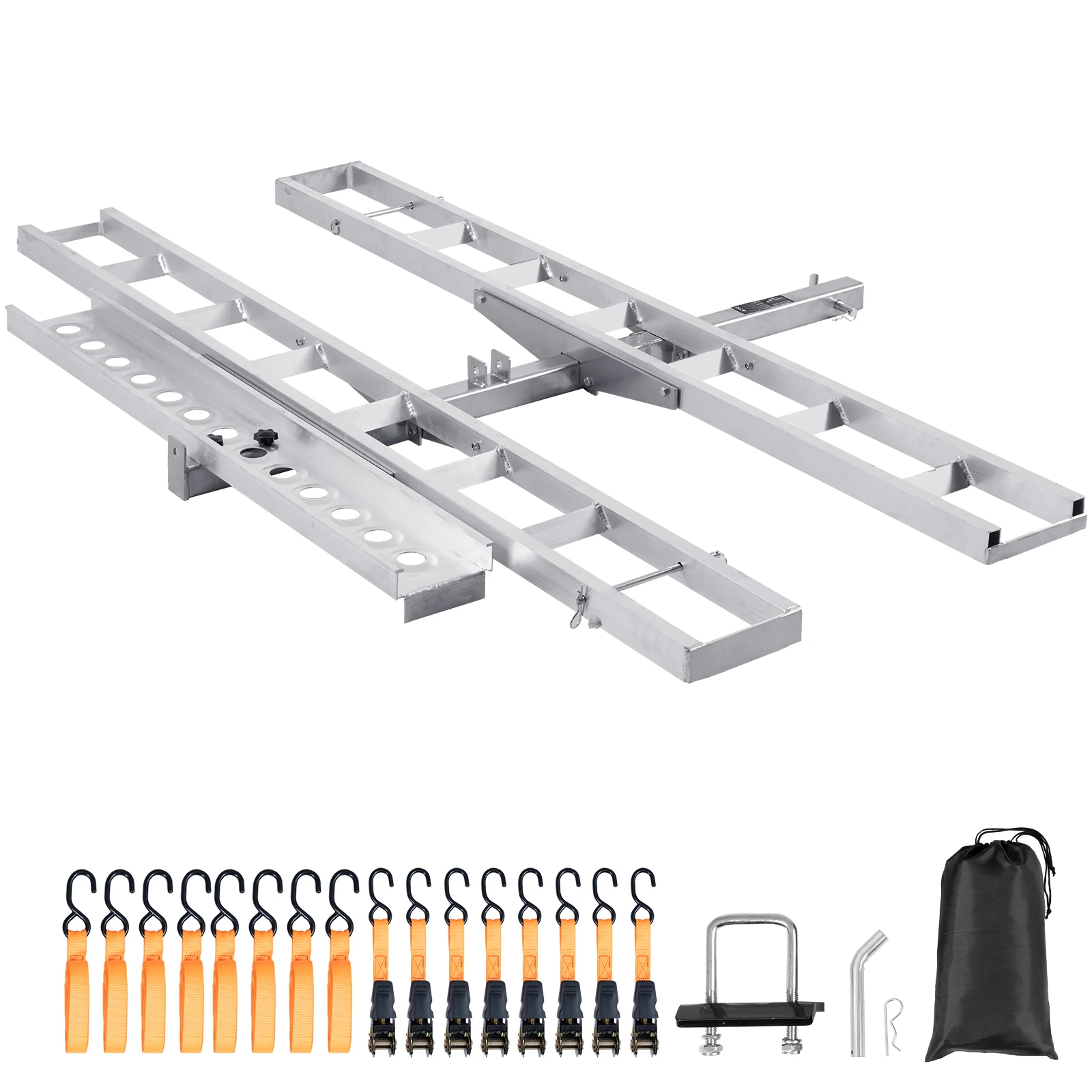 VEVOR 600 LBS Aluminum Motorcycle Carrier Hitch Mount Loading Ramp for Car Truck with 2" Hitch Receiver