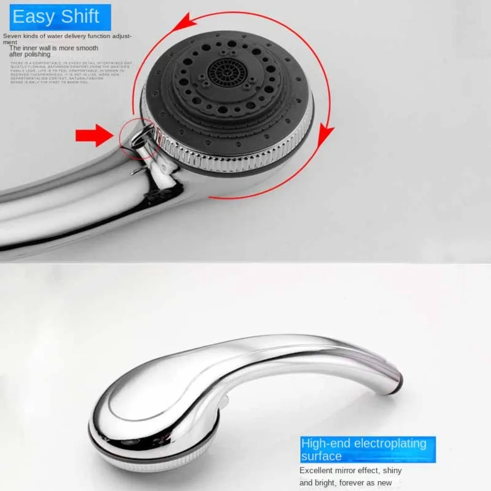 Multifunction Adjustable Shower Head 7 Modes High Pressure Filter Stainless Steel Bathroom Fixture Bathroom Accessories
