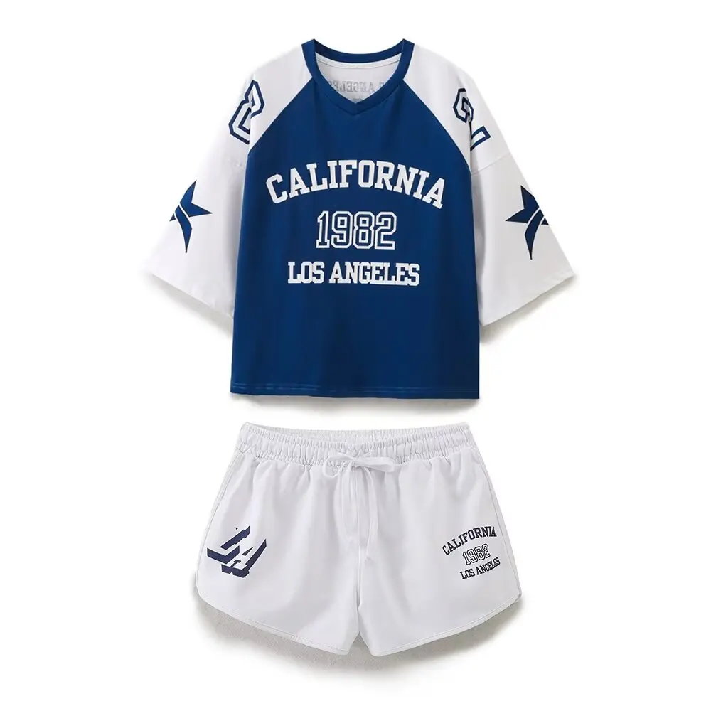 

Женская свободная футболка с коротким рукавом, Повседневная футболка с круглым вырезом и принтом в стиле ретро, 2024