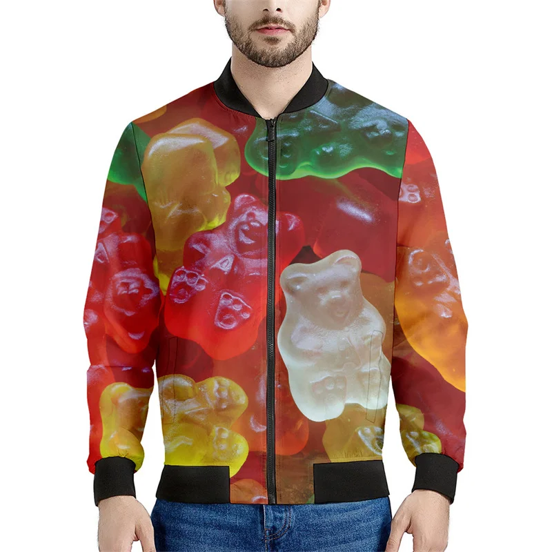 thumbnail image 1 of Chaqueta con cremallera con estampado de caramelos y dulce de azúcar para hombres y niños, sudadera con estampado 3D de piruleta, camisetas de manga larga, chaquetas de aviador urbanas geniales para m, 1 of 4