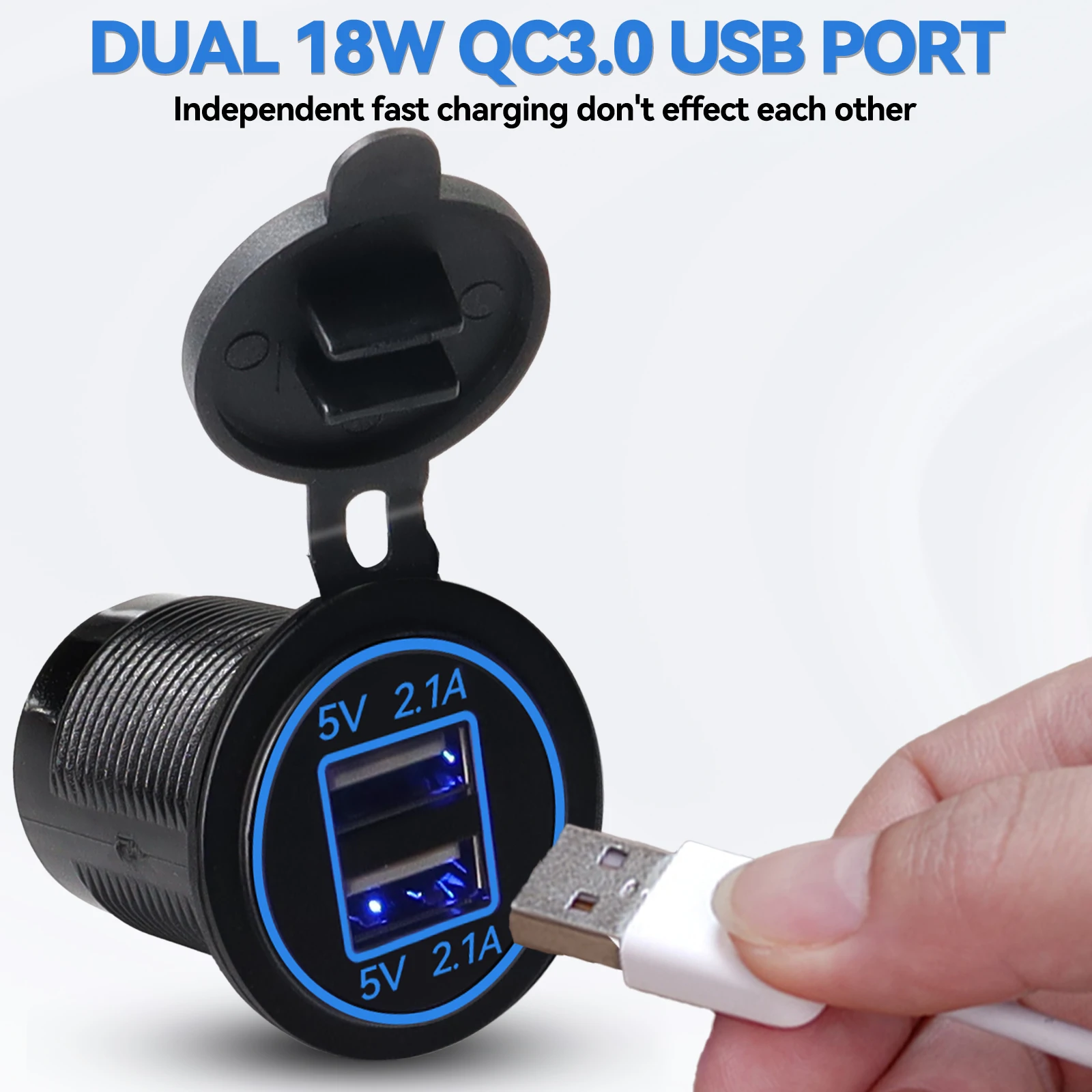  USB Ʈ ޴ ,     ܼƮ, LED а, 4 in 1 г, 12-24V, 4.2A ġ ư ѱ/