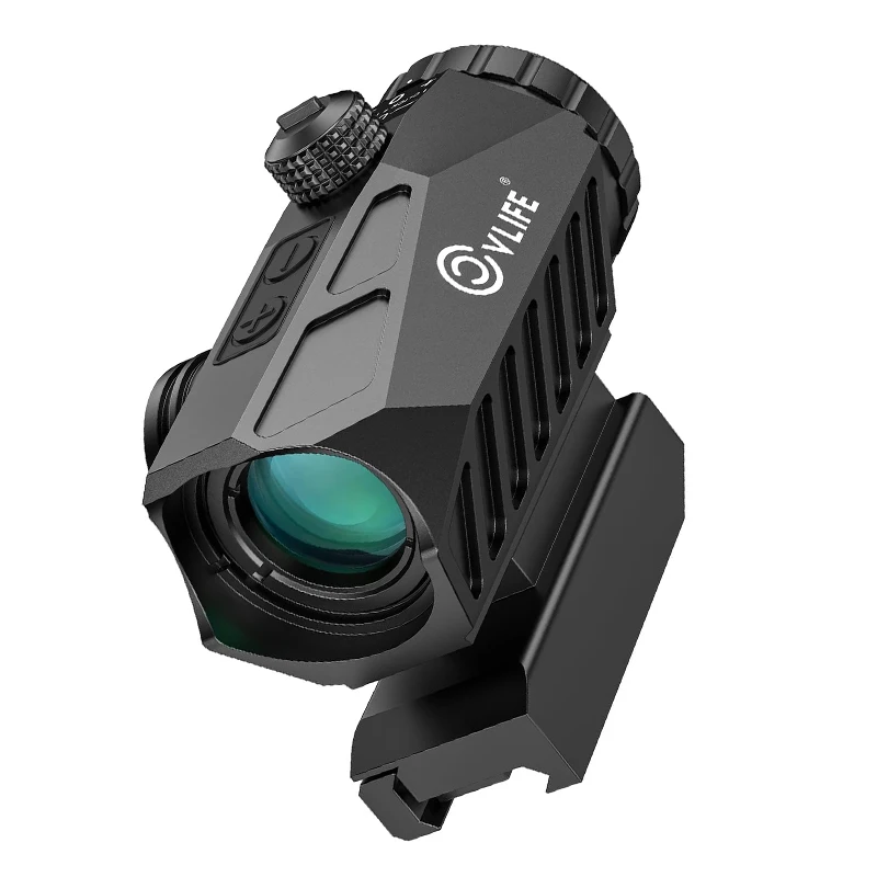 CVLIFE 4X Compact Prism Scope Motion Awake Red & Green Illuminated Circle Dot Reticle Optics Sights for Picatinny