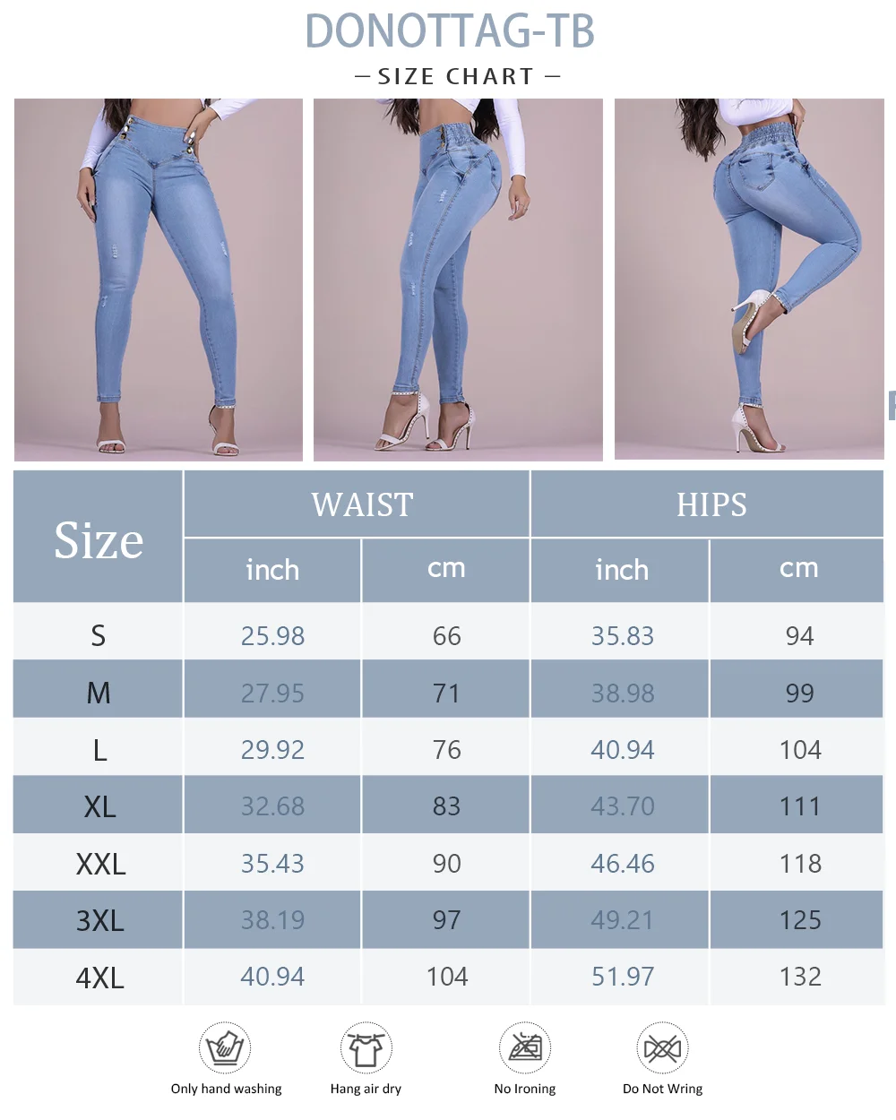 High-waisted Shaping Jeans Shape Your Body Abdominal Button Design