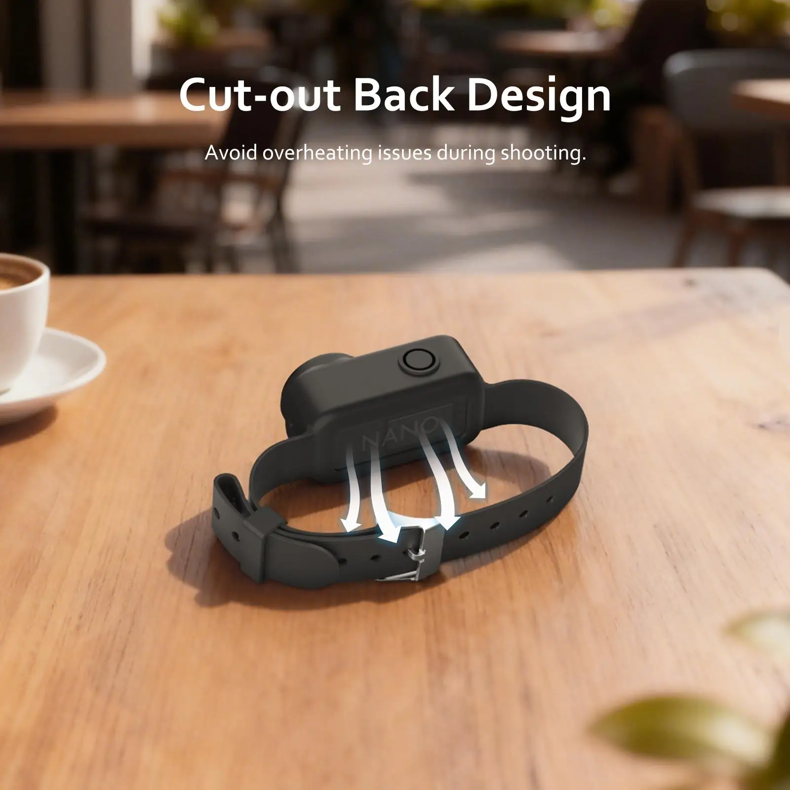 For DJI Osmo Nano PULUZ Body Silicone Expansion Wrist Strap Cover Pet Collar Mount Camera Accessories