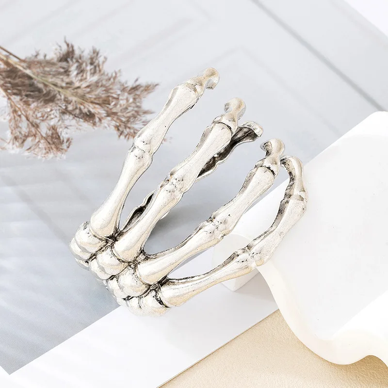 Punk Dark Skull Ghost Claw Bracelet for Women Vintage Trendy Goth Men's Personality Hip-hop Bangles Halloween Gift 3