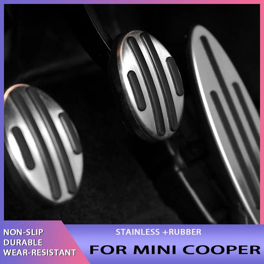 Stainless Steel Pedal Cover Stainless Steel Accelerator Gas Brake Clutch Pedal Pad Cover for All Mini Cooper Models R52-F57