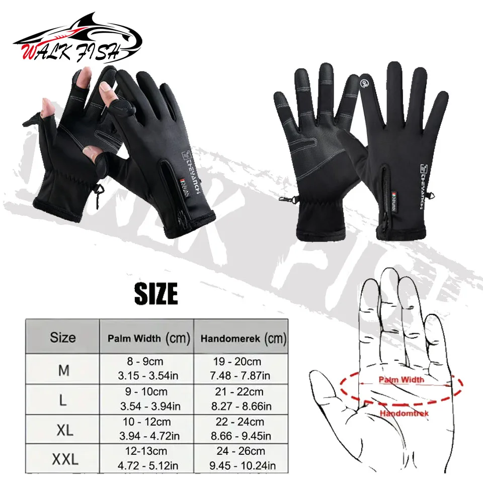 Winter Fishing Gloves For Men Women Windproof Water Repellent Anti-Slip Touchscreen Cold Weather Driving