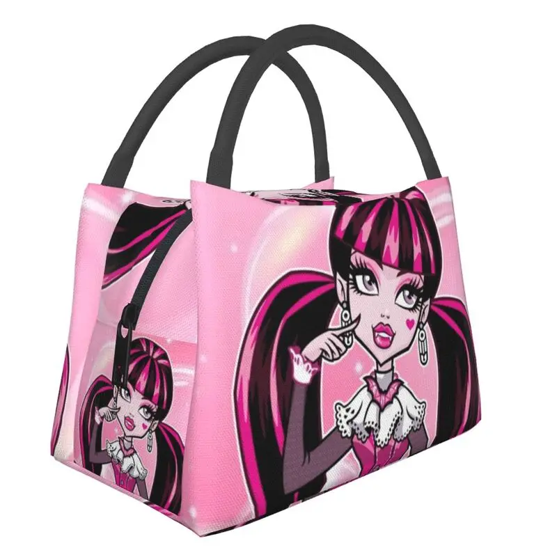 

Индивидуальная сумка для ланча Draculaura Monster High, Женский Термоизолированный Ланч-бокс для офиса, путешествий, сумка для хранения фруктов
