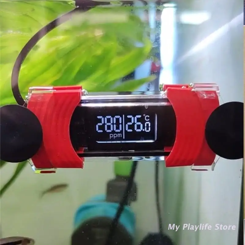 Aquarium Thermometer Digital Submersible Fish Tanks Thermometers with Suction Cup Easy to Read Waterproof Freshwater