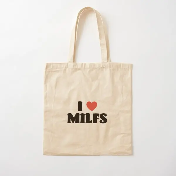 

Хлопковая Холщовая Сумка I Love Milfs, многоразовая сумка на плечо, модная женская дизайнерская сумка-тоут унисекс для продуктов, Повседневная Складная сумка с принтом