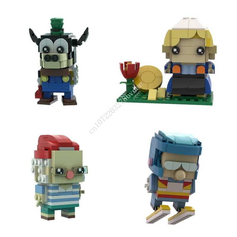 

Классические Мультяшные фигурки MOC из аниме «галантская лошадь», традиционный голландский костюм, мистер Smee, Эдди Brickheadz, строительная фотография