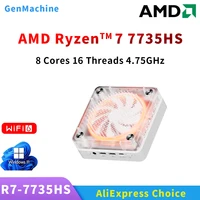 Genmachine R7 7735HS Mini PC Windows 11 Ryzen WiFi 6 Gaming PC 8C 16T CPU DDR5 4800MHz Display Diy Gaming Computer Ordenador 1