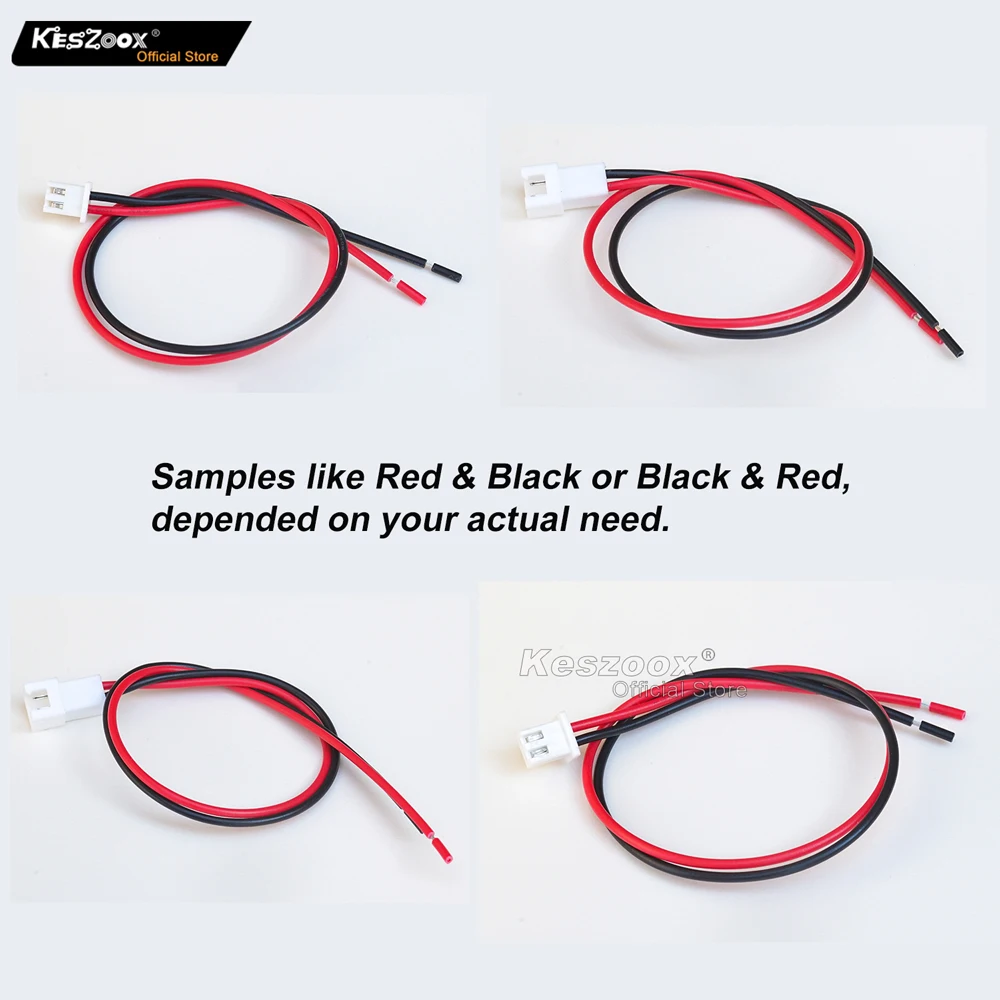 Keszoox JST XH2,5 mm 2-poliger XHP-02-Draht, 22 AWG, Stecker- und Buchsenstecker-Set mit Stiftleisten/Drahtadapter