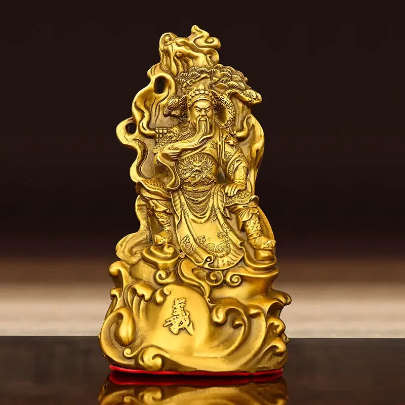 

Zhaocai Guangong Wealth God Statue Pure Copper Ornaments Bronze Statue of Wu Caishen Guan Er Ye Living Room Office Home Decor