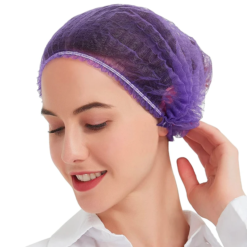 

100PCS Disposable Bouffant Caps Hair Net 21'' Non-woven Mob Caps Head Cover for Food Kitchen Cooking Home Beauty Spa Salon Tatoo