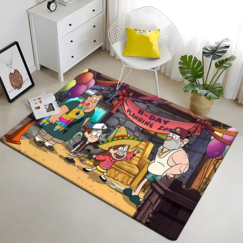 Film Gravity Falls HD Large Printed Carpet,Living Room Decor,Sofa,Table,Rug.Picnic,Camping,Outdoors,Door,Bedroom,Toilet Mat.