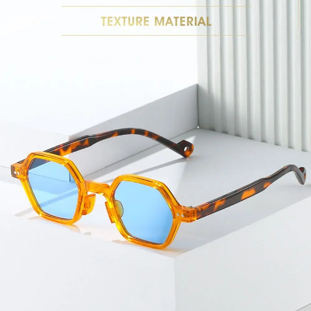 Trend ige klare Ozean linse Polygon quadratische Sonnenbrille quadratische UV400 Sechseck Sonnenbrillen Nieten Sonnenbrille für Frauen & Männer – Detail 8