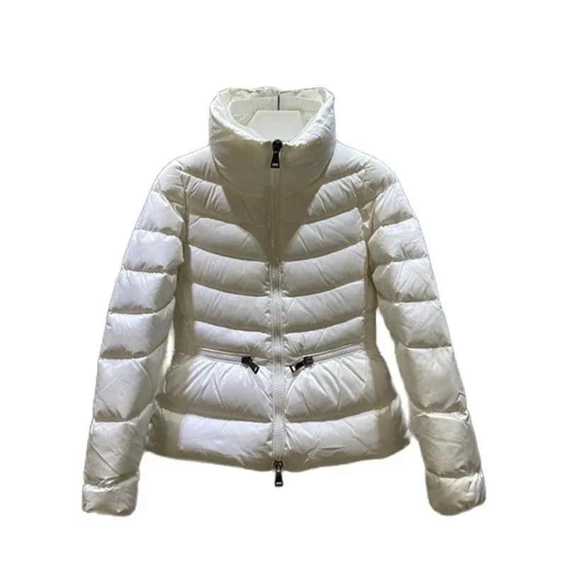 

Женская одежда 2023, Высококачественная теплая однотонная пуховая куртка с воротником-стойкой, новинка зимы 1,201