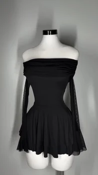 2026 New Style Fashion Women's Elegant Strapless Flared Sleeve Backless Sexy Short Dress 1