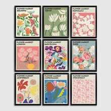Abstract Flower Market Minimalist Plant Wall Art Canvas Painting Nordic Posters And Prints Wall Pictures For Living Room Decor
