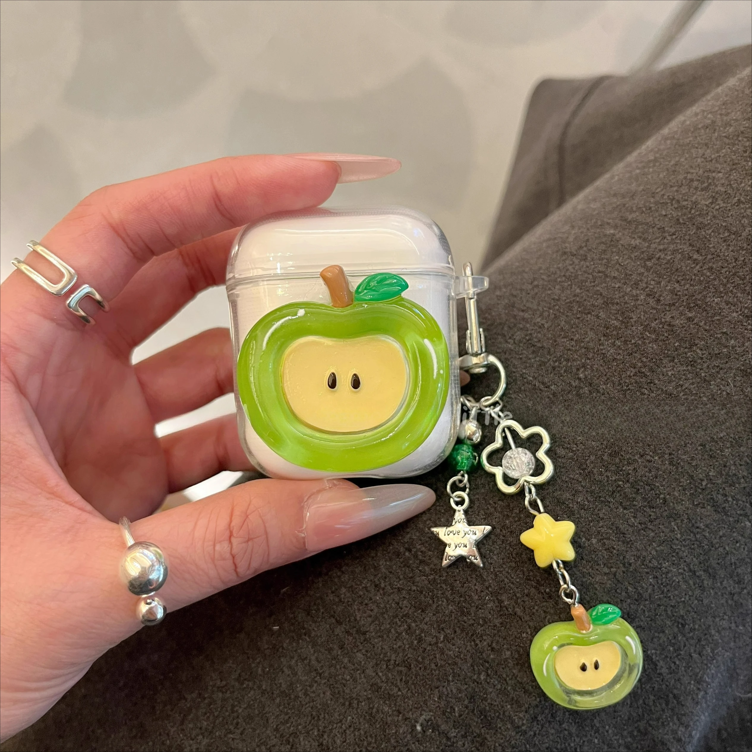 Adorable Fruit-Themed Earphone Case with Keychain for Wireless Bluetooth Headsets