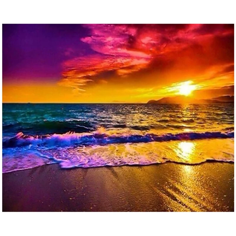 

4 шт., алмазная 5D Вышивка с изображением пейзажа