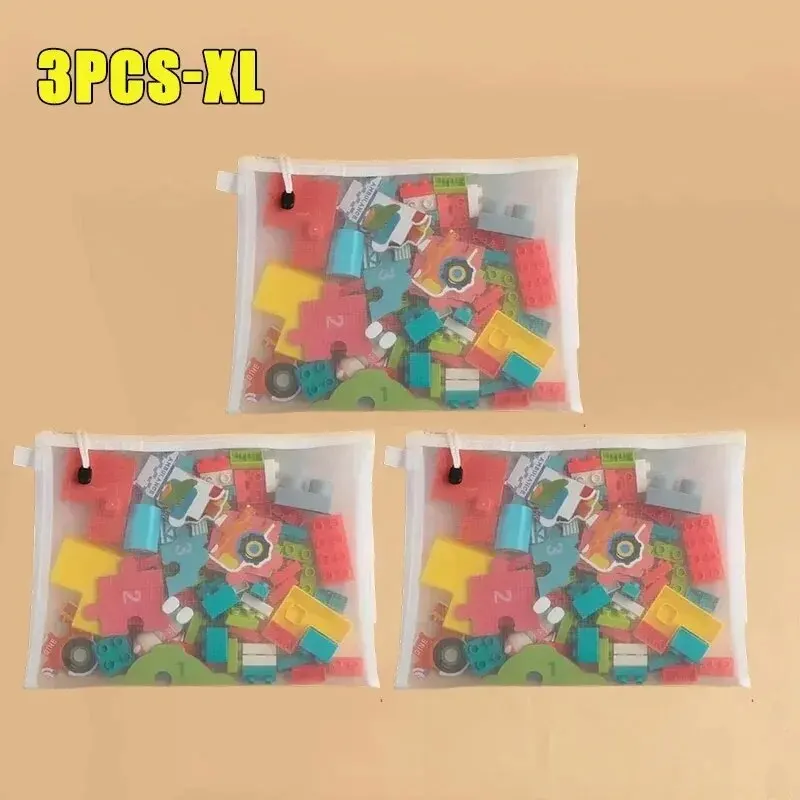 1-3PCS Storage Bag Mesh ZipperToy Building Block Puzzle Sub-package Children thumbnail 4