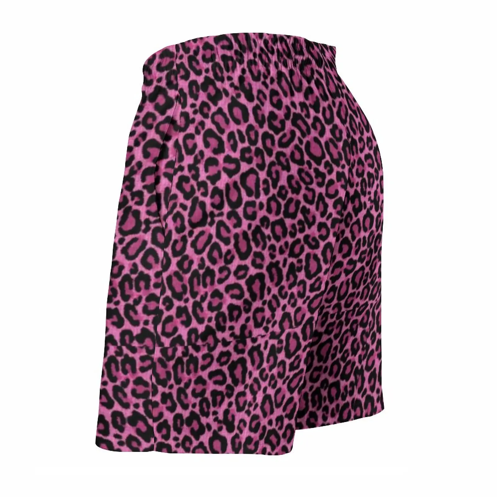 Funky Leopard Print Board Shorts High Quality Pink Black Spots Print Print  Board Short Pants Man Elastic Waist Swim Trunks