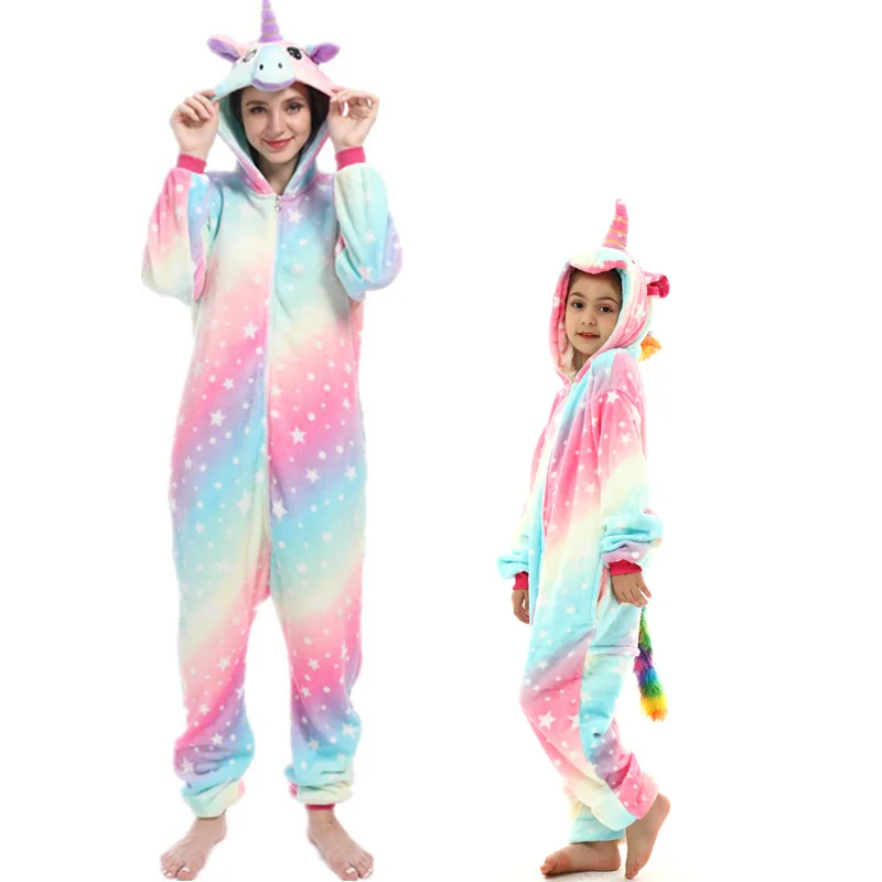 Christmas Onesie Kigurumi Kids Woman Unicorn Pajamas Winter Men Jumpsuit Halloween Anime Cosplay Costume New Year Clothes onesie pajamas