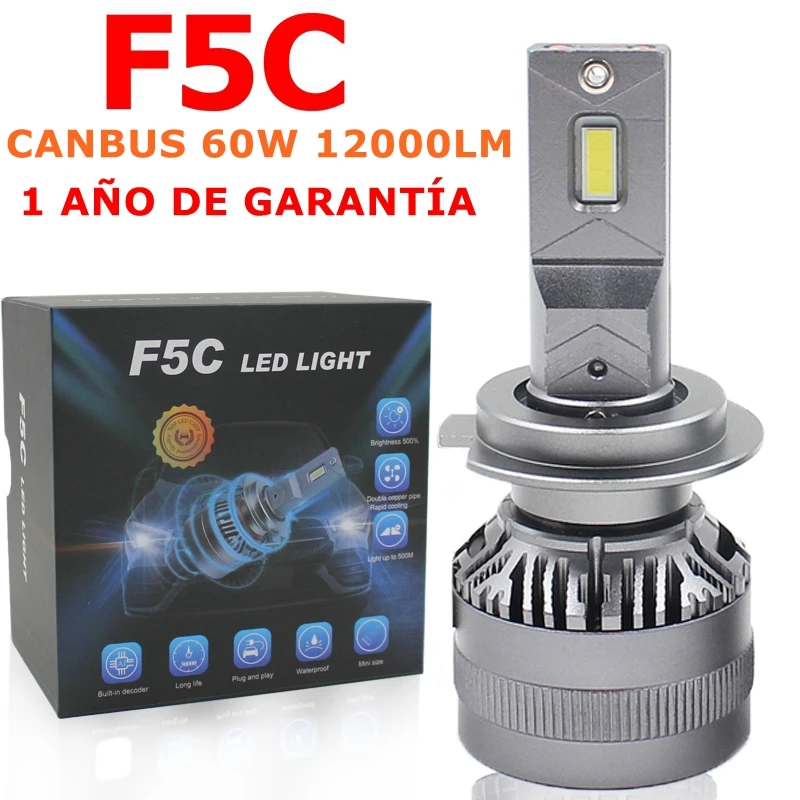 F5C 120W 12000LM H7 LED bombilla LED H7 kit faro Luz de niebla H4 H7 H8 H11  H1 9005 9012 lámpara LED de coche bombilla de faros LED para bmw f10