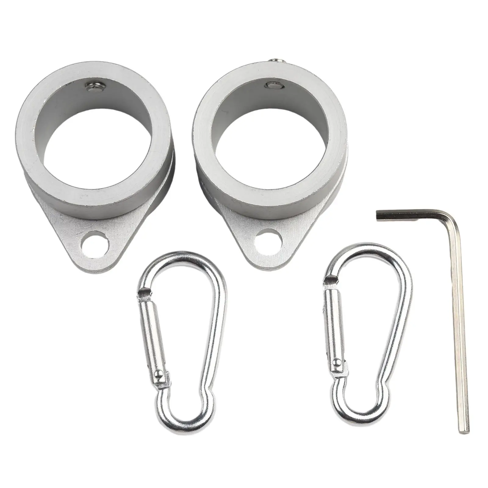 Flag Pole Attachments 2pcs Aluminum Flag Pole Rings 360 Degree Rotating Flagpole Flag Mounting Rings With Carabiners AntiWrap For 0.75-1.02 Inches