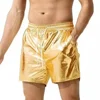 Men Bikini Swimwear Wet Look Solid Color Trunks Sports Soft Bodybuilding Shorts Beach Fitness GYM Short Lounge Breathable Pants 1
