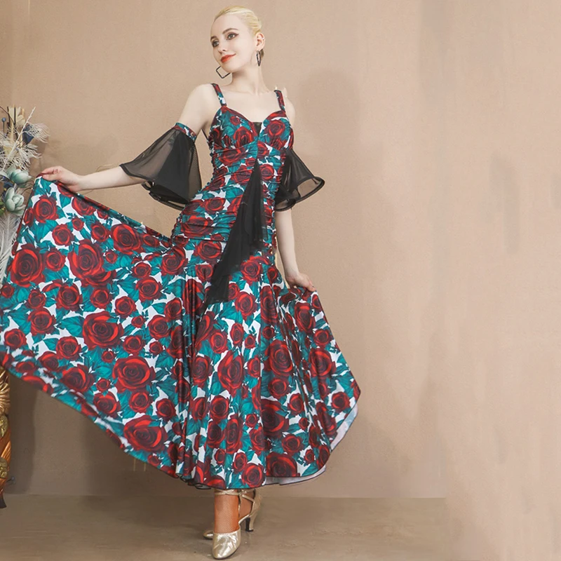 

Ballroom Dance Dresses 2023 New Women National Standard Party Modern Dress Costumes Big Swing Waltz Performance Clothes
