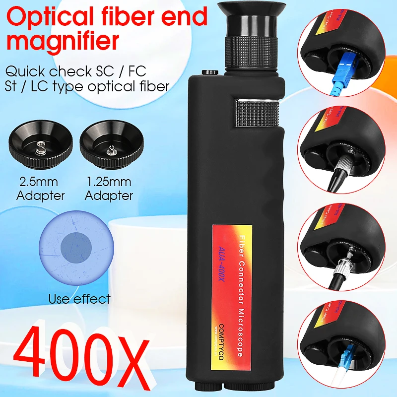 Handheld AUA-400X Fiber Optical Inspection Microscope LED Illumination Anti Slip Rubber