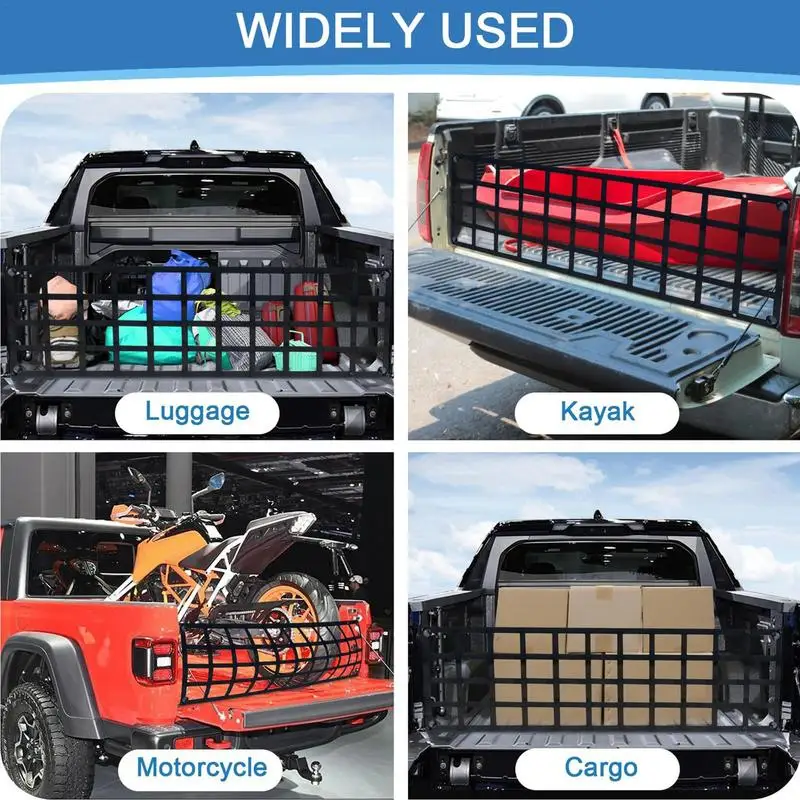 Cargo Truck Tailgate Net UV-Protected Net Cargo Mesh For Truck Tailgate Weatherproof Storage Cargo Netting With Carabiner Hooks